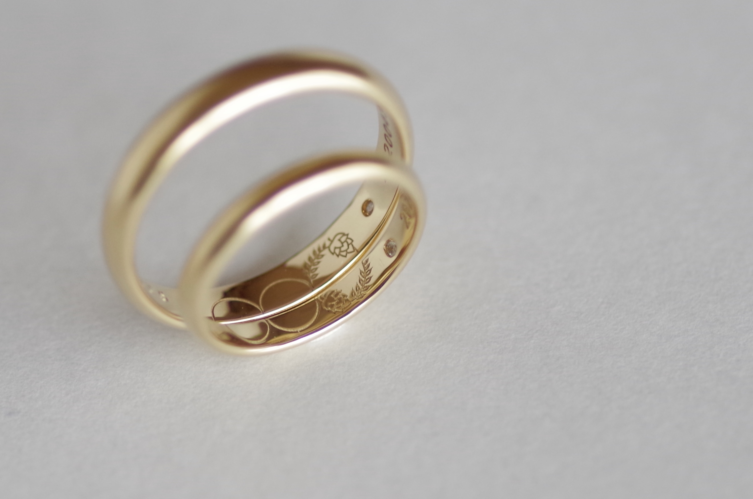 結婚指輪　オーダーメイド　レーザー彫り　レーザー刻印