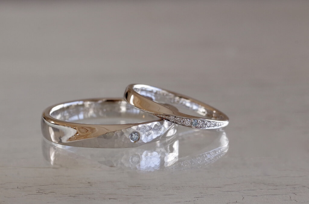 男性が着けるダイヤモンド付きの結婚指輪 | 結婚指輪・婚約指輪の