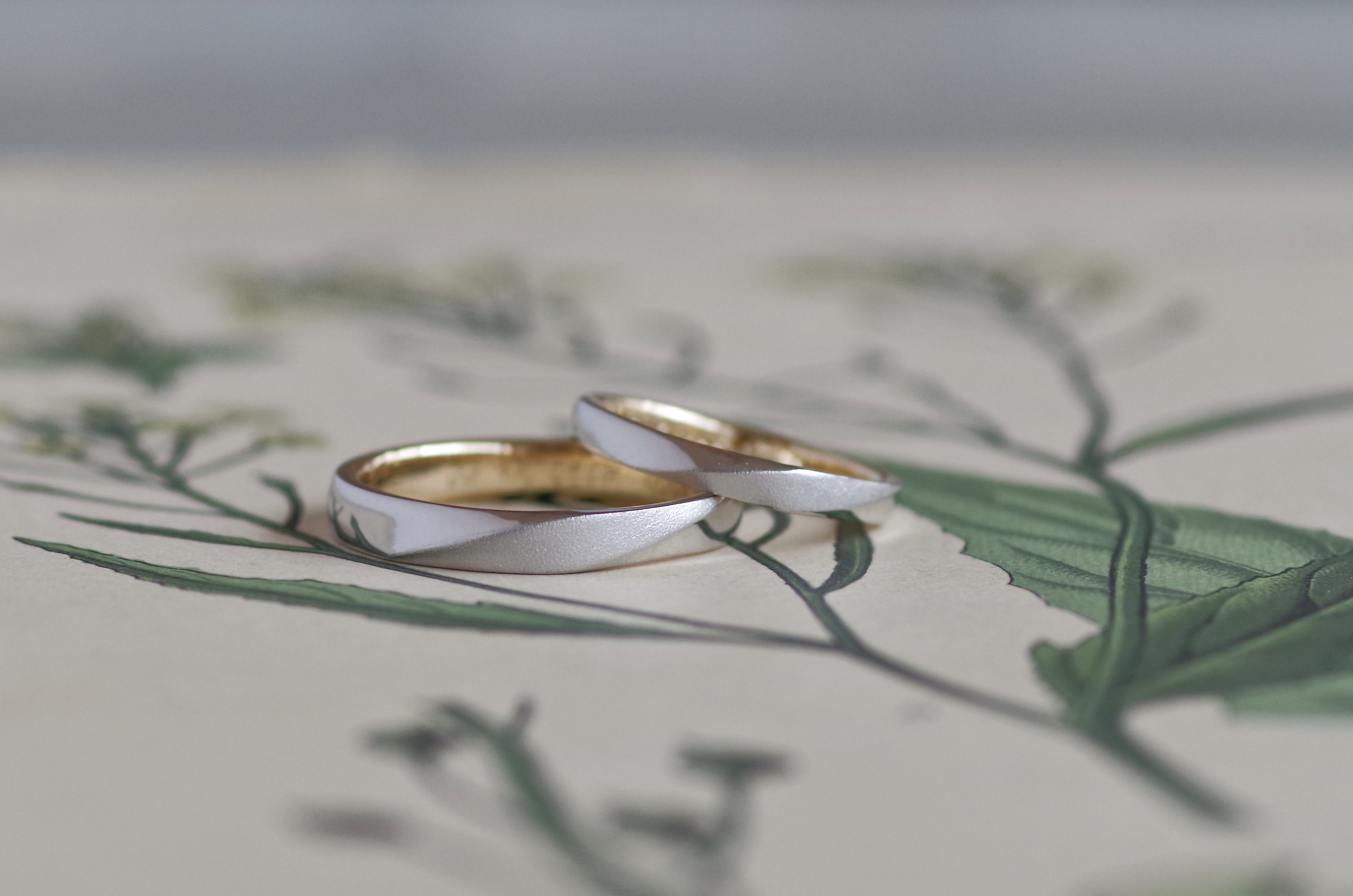 結婚指輪　オーダーメイド　コンビネーション　内側と外側