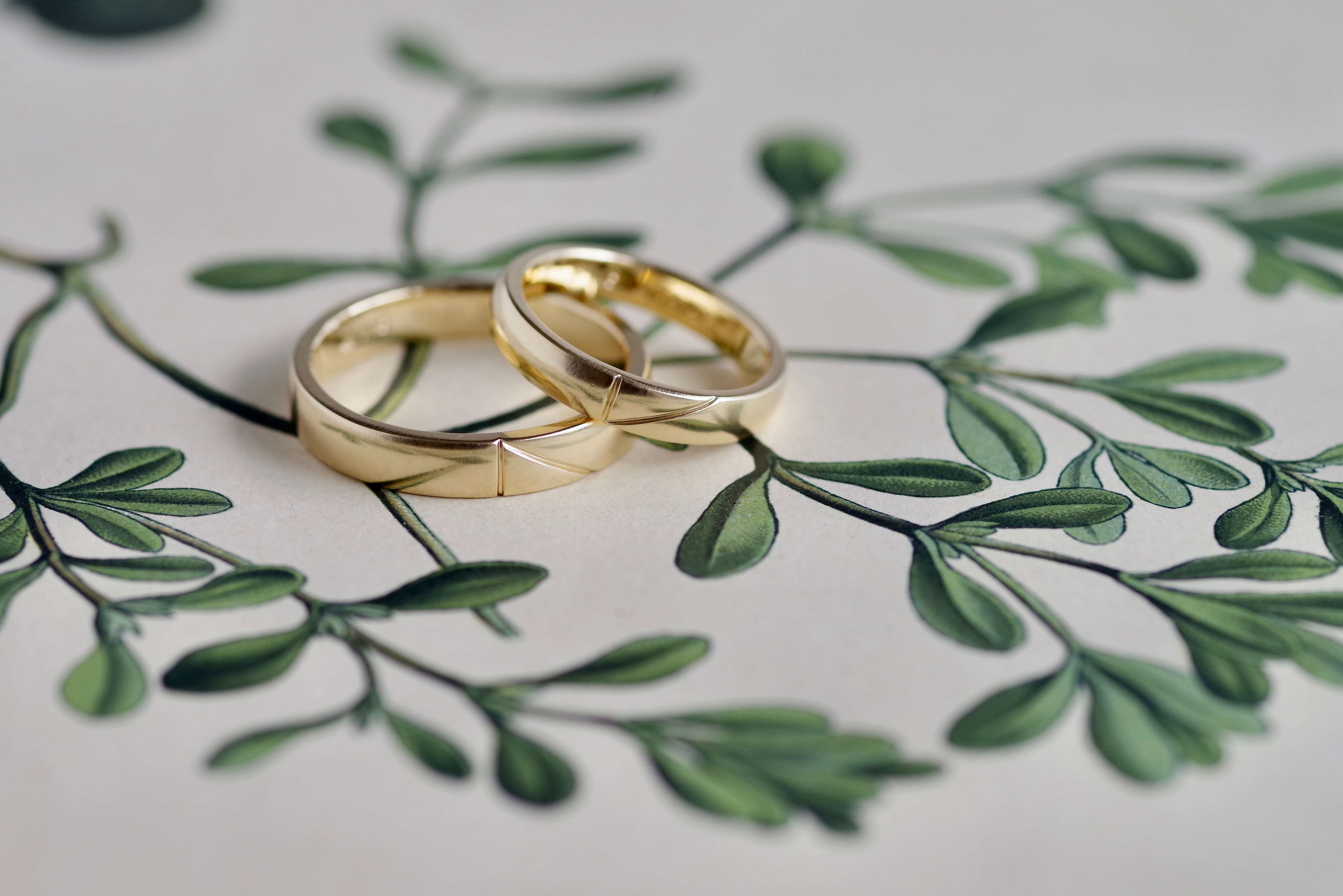 結婚指輪　オーダーメイド 　イニシャル彫り