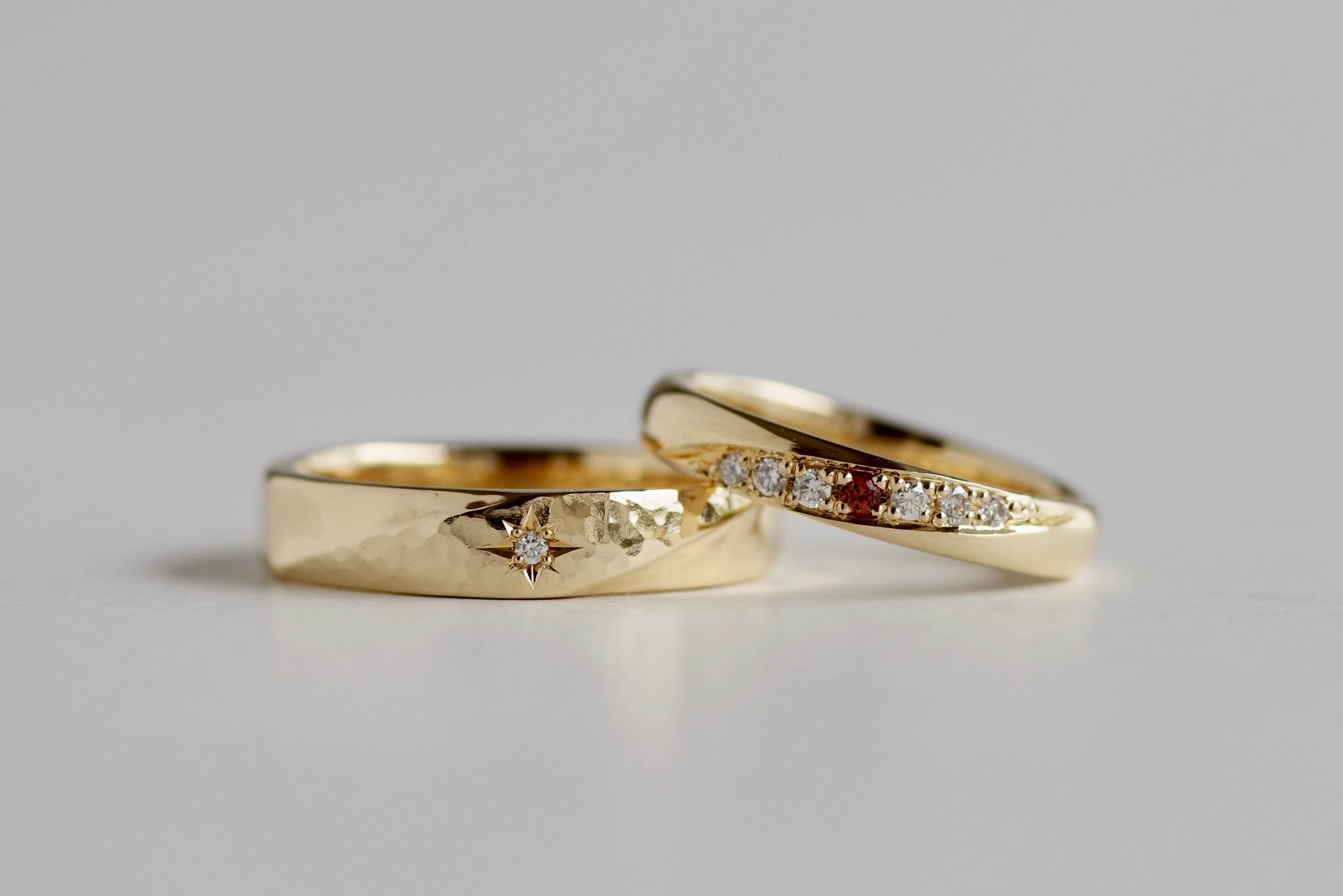 結婚指輪　オーダーメイド　ゴールドの結婚指輪　ゴールドジュエリー
