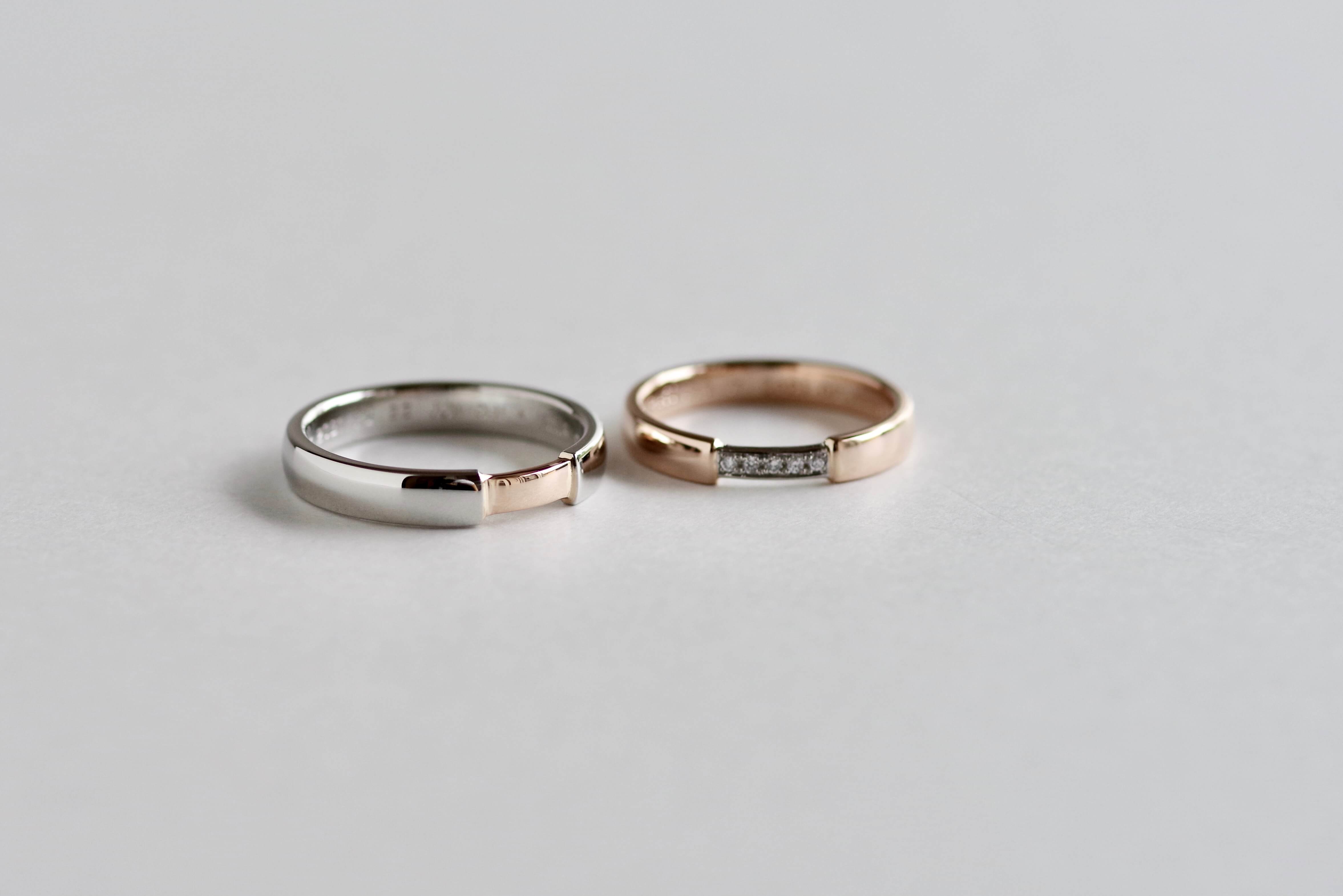 結婚指輪　オーダーメイド ２色　コンビネーション