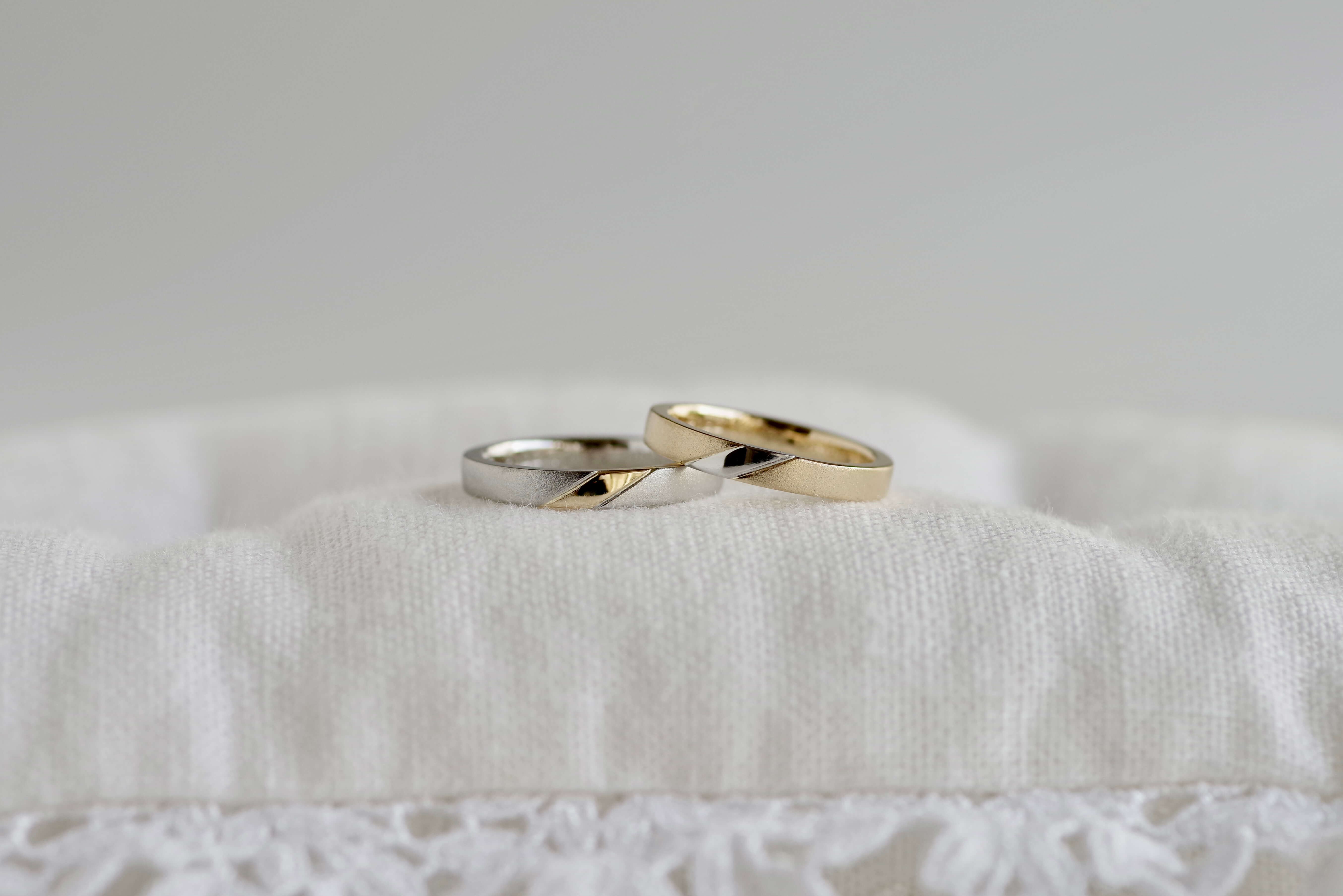 結婚指輪　オーダーメイド　斜めライン