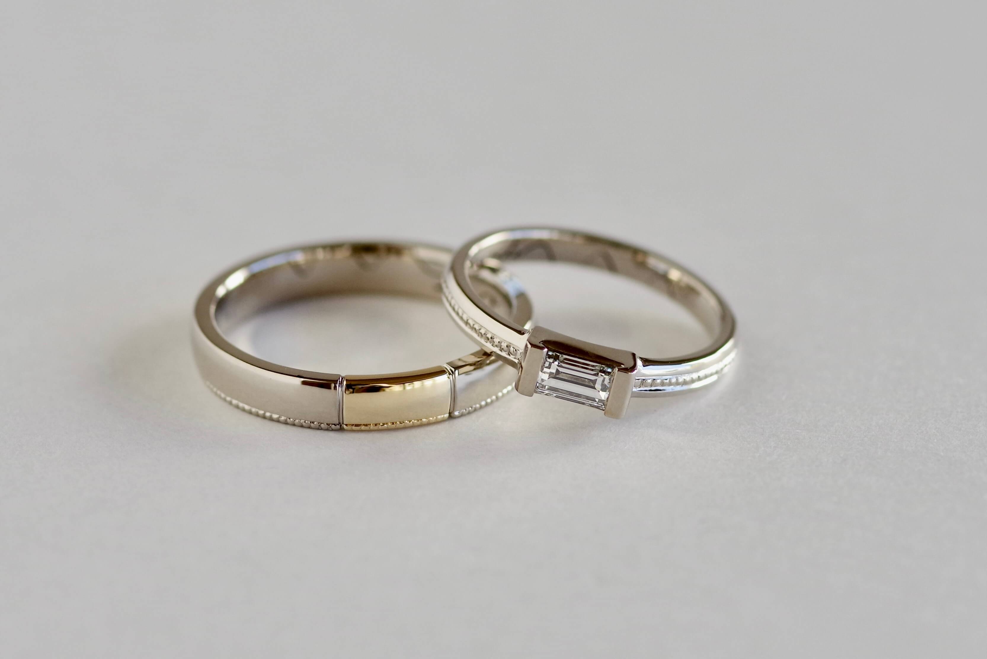 結婚指輪　オーダーメイド　バゲットカット