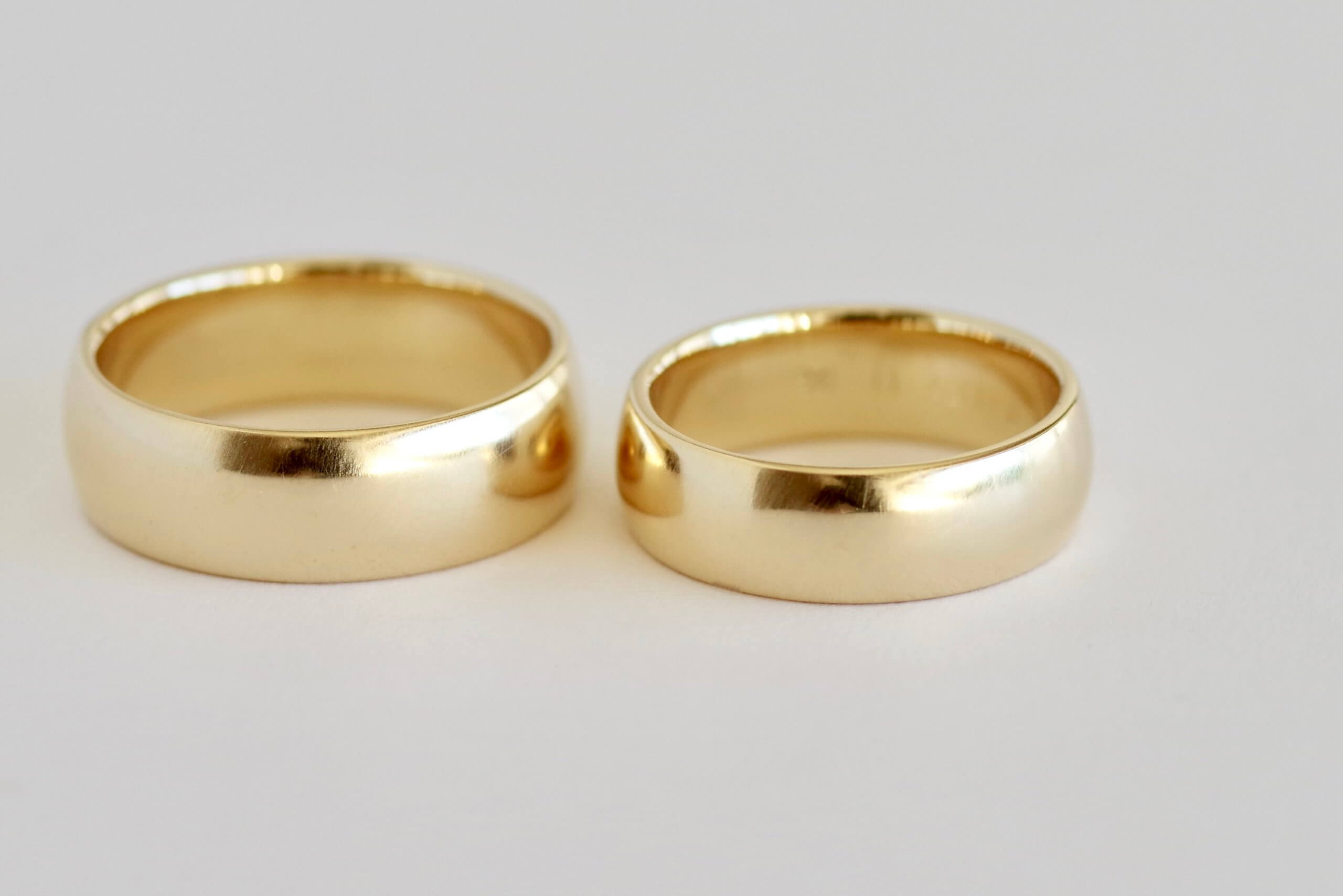 結婚指輪　オーダーメイド　幅広の甲丸