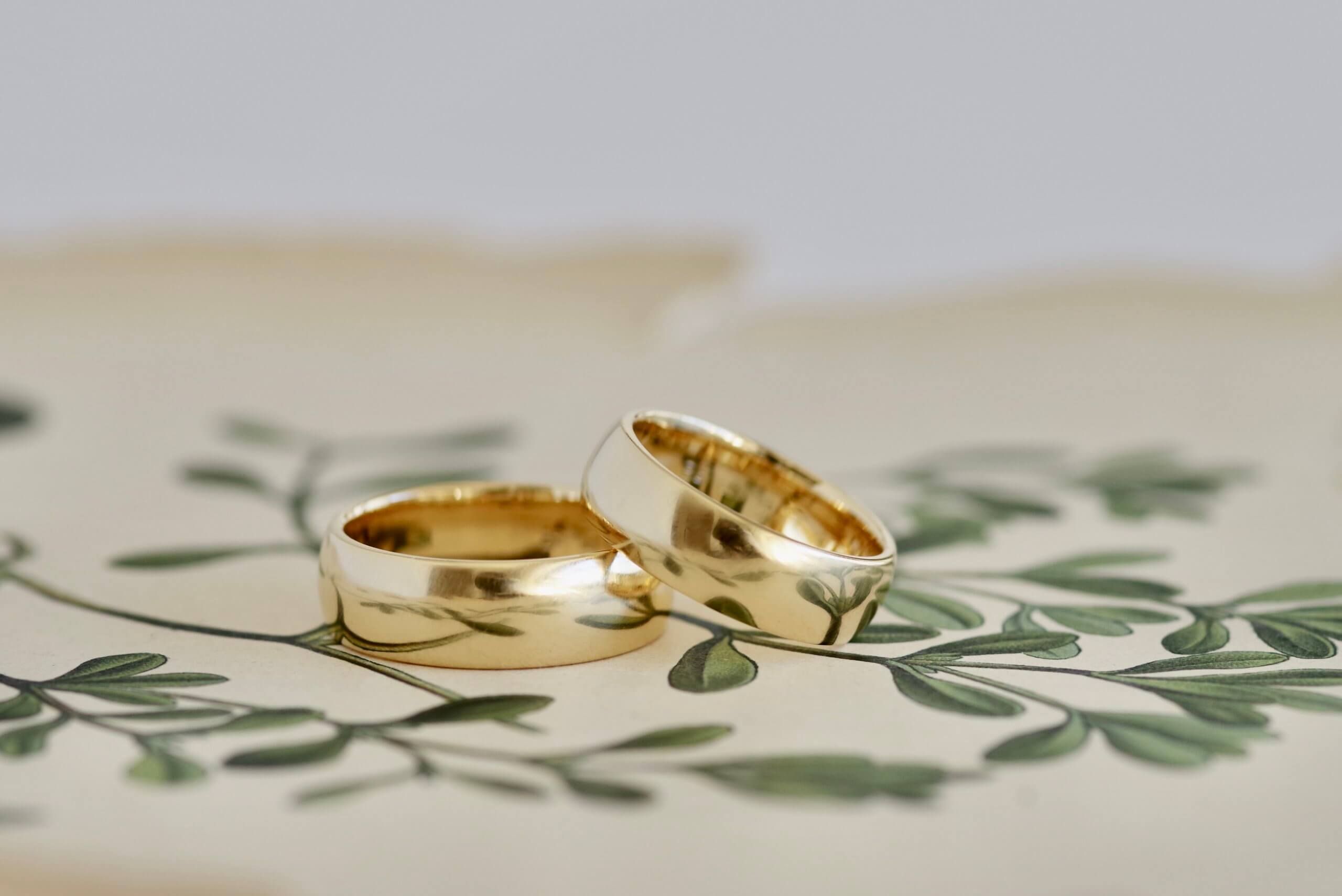 結婚指輪　オーダーメイド　幅広の甲丸