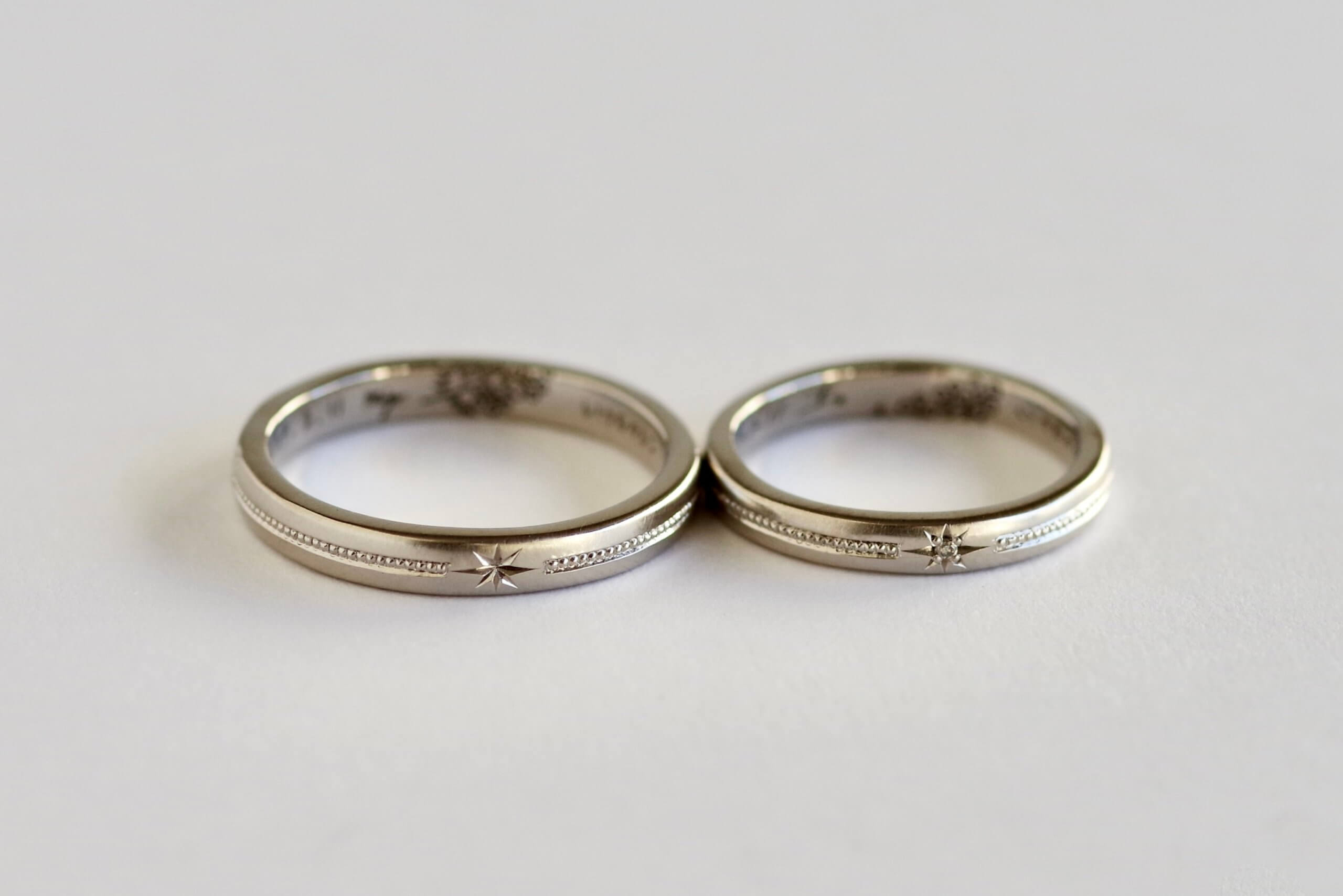 結婚指輪　オーダーメイド　レーザー刻印