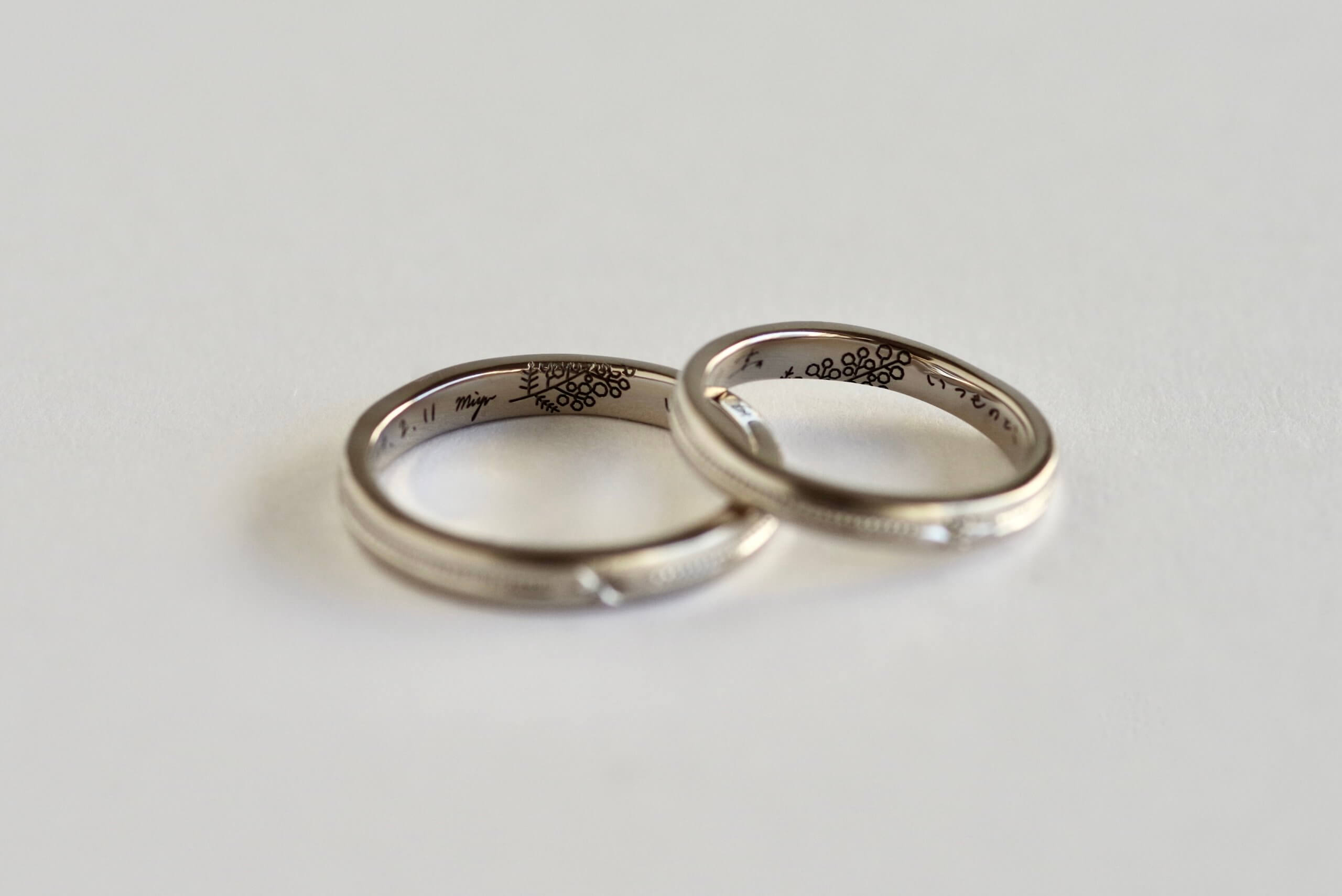 結婚指輪　オーダーメイド　レーザー刻印