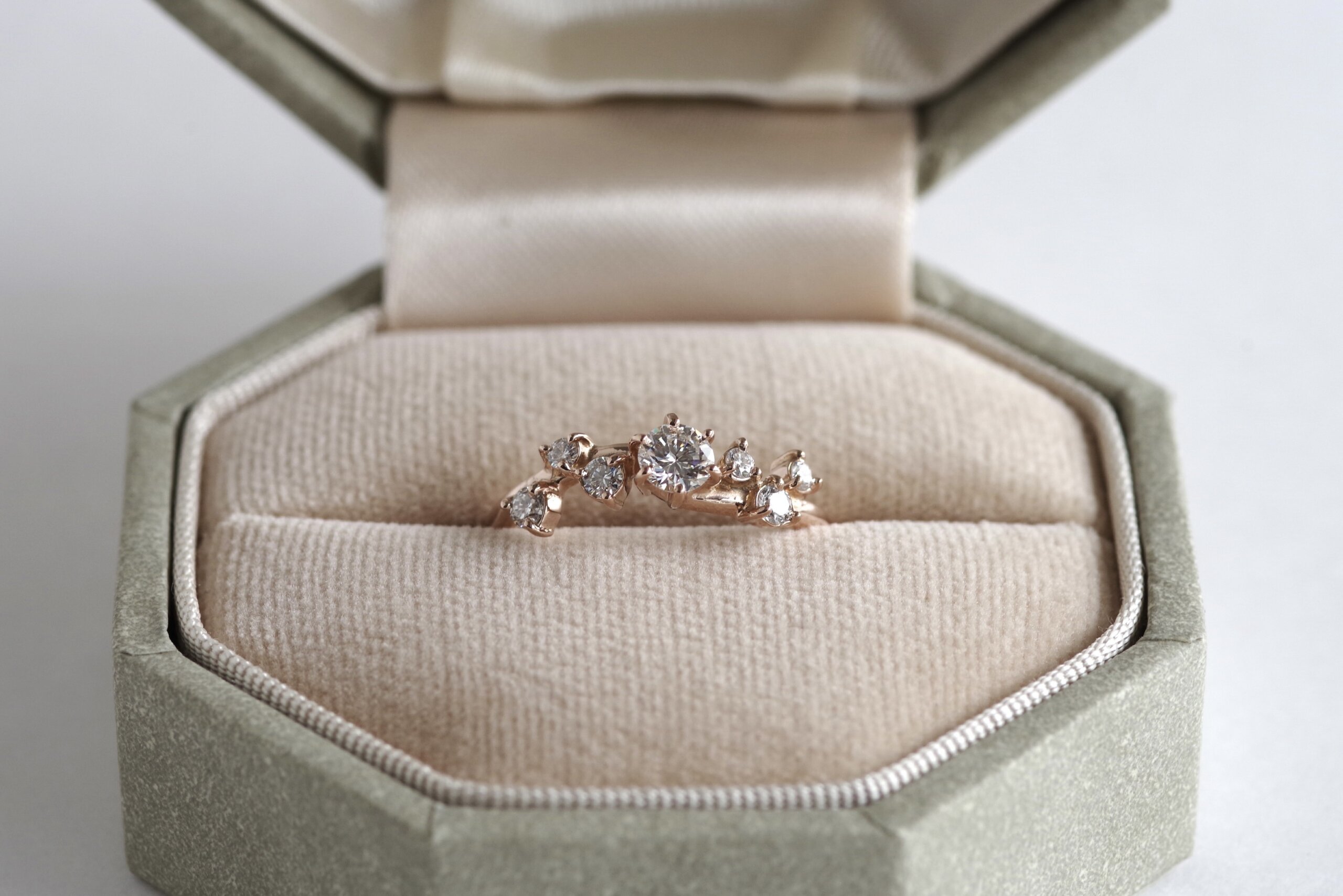 婚約指輪 オーダーメイド かすみ草